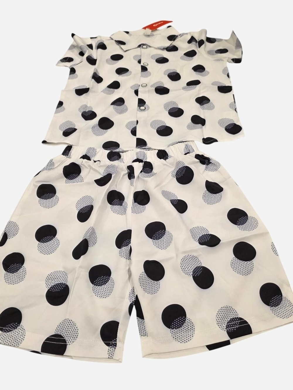 PatPat White and Black Polka Dot Kids Matching Set